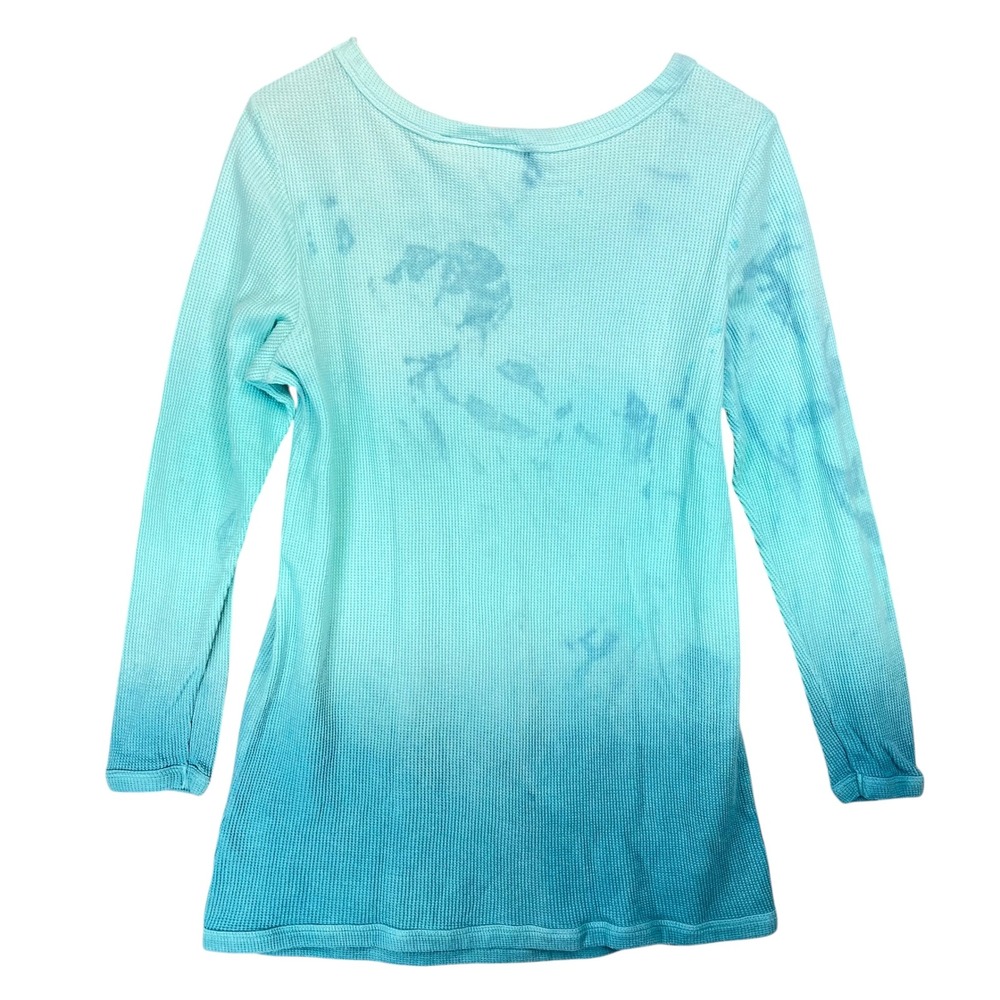 Main Street Blues Women's Blue Ombre Waffle Knit Long Sleeve‎ Top Medium - Picture 2 of 3